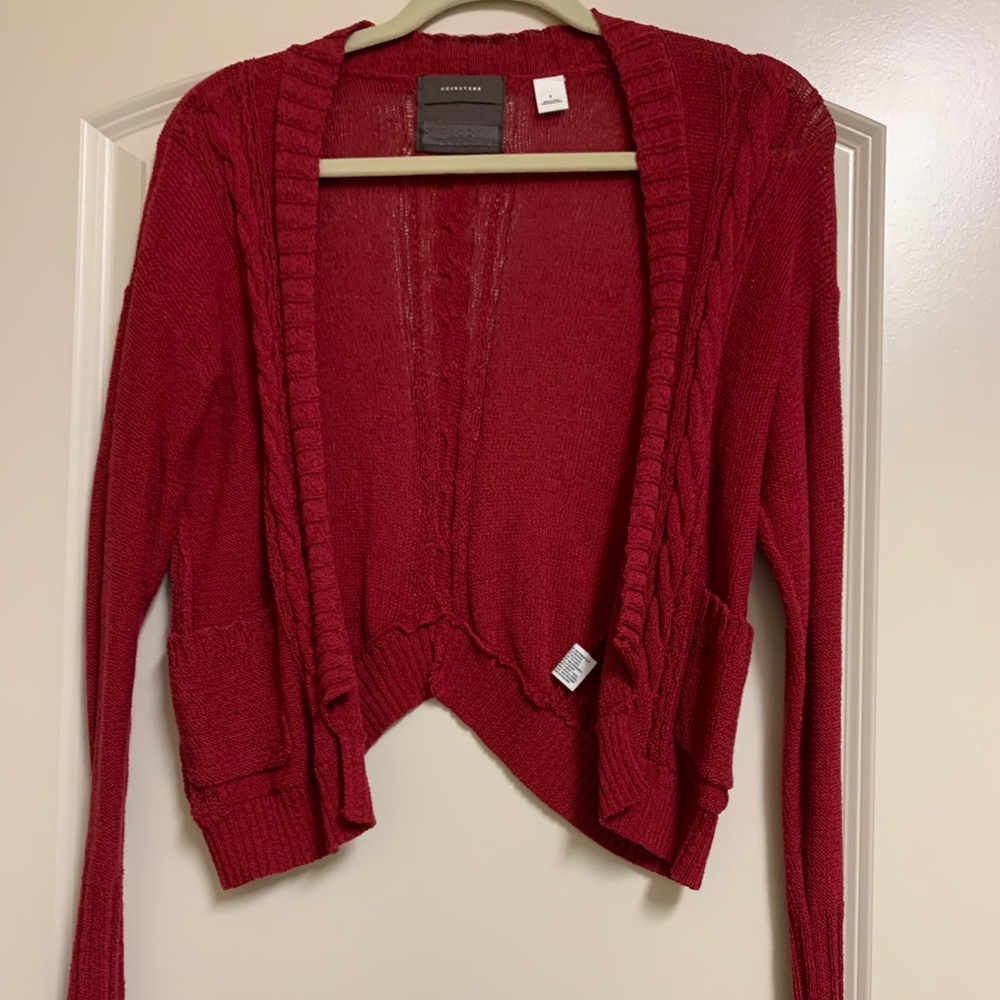 Red Anthropologie Cardigan